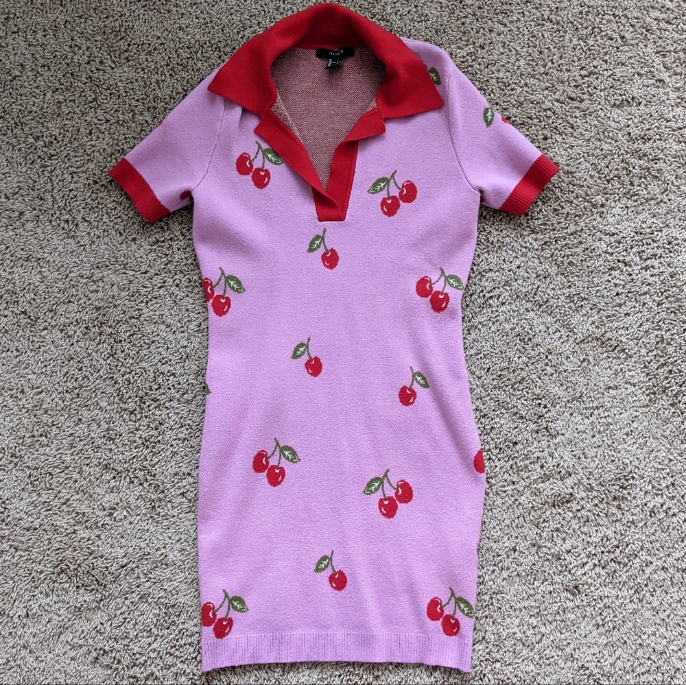 F21 Pink and Red Cherry Dress